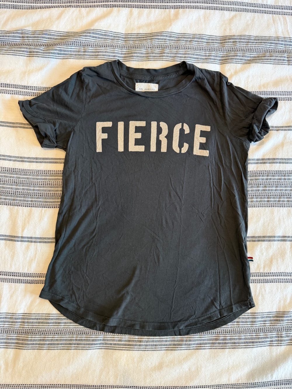 Sol Angeles Black 'FIERCE' Graphic Short Sleeve Tee XS